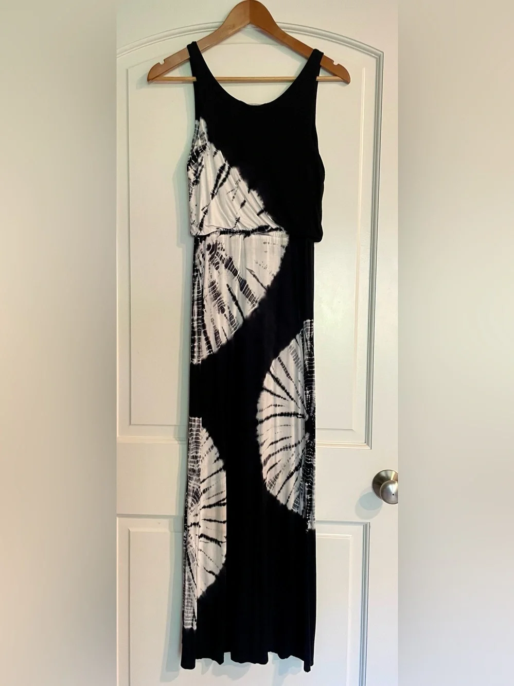 INC International Concepts Black & White Tie-Dye Strapless Maxi Dress PP - Picture 3 of 4